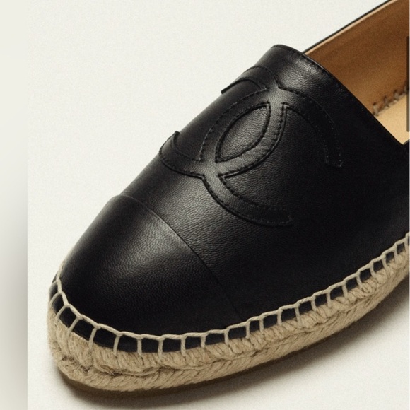🎈🎈🎈 SOLD🎈🎈🎈CHANEL Black Lambskin CC Espadrilles- FULL SET LK NEW - sale - Picture 5 of 13